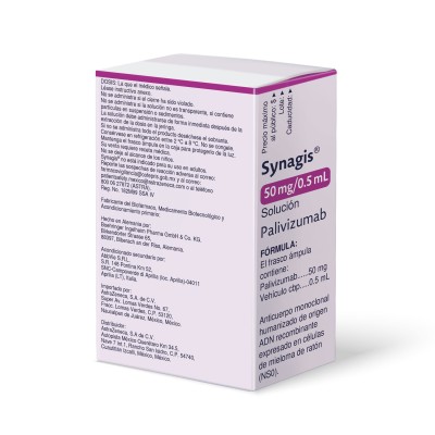 Synagis® 50 mg/mL Caja con 1 Frasco Ámpula con 0.5 mL Rx3