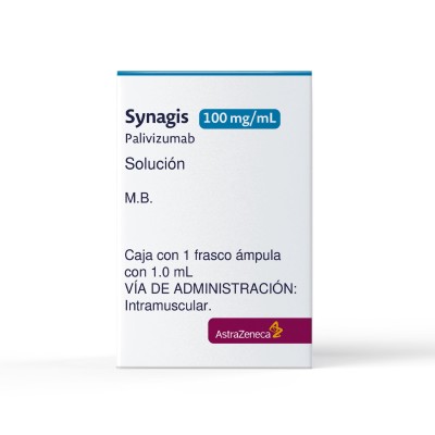 Synagis® 100 mg/mL Caja con 1 Frasco Ámpula con 1.0 mL Rx3 Synagis® 100 mg/mL Caja con 1 Frasco Ámpula con 1.0 mL Rx3