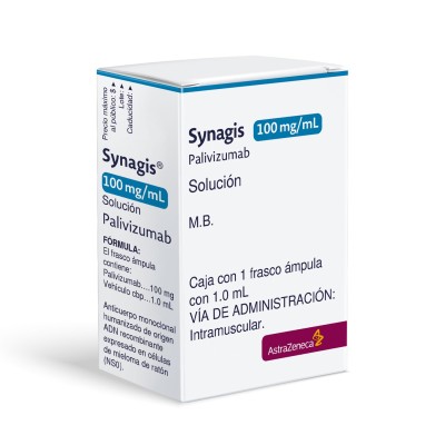 Synagis® 100 mg/mL Caja con 1 Frasco Ámpula con 1.0 mL Rx3 Synagis® 100 mg/mL Caja con 1 Frasco Ámpula con 1.0 mL Rx3