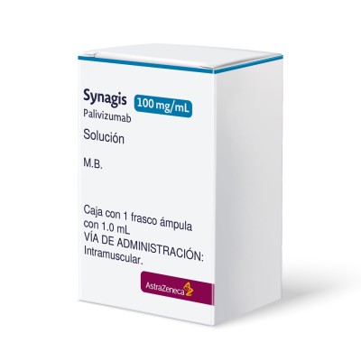 Synagis® 100 mg/mL Caja con 1 Frasco Ámpula con 1.0 mL Rx3 Synagis® 100 mg/mL Caja con 1 Frasco Ámpula con 1.0 mL Rx3