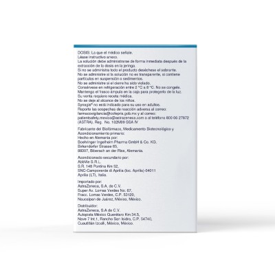 Synagis® 100 mg/mL Caja con 1 Frasco Ámpula con 1.0 mL Rx3 Synagis® 100 mg/mL Caja con 1 Frasco Ámpula con 1.0 mL Rx3