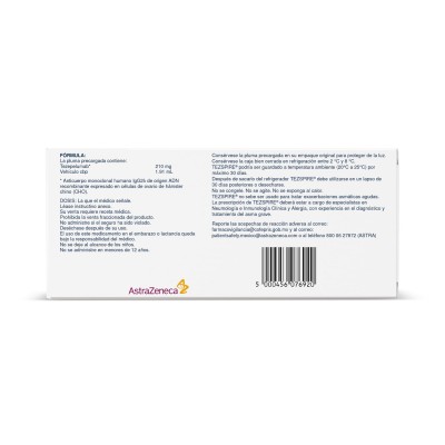Tezspire 210 mg /1.91 mL Caja con una pluma precargada - RX3 Tezspire 210 mg /1.91 mL Caja con una pluma precargada - RX3