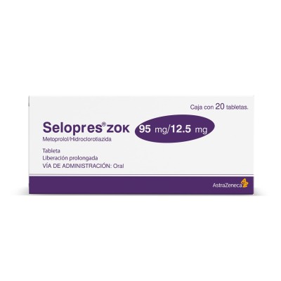 Seloken® zok 95 mg/12.5 mg Caja con 20 Tabletas Seloken® zok 95 mg/12.5 mg Caja con 20 Tabletas