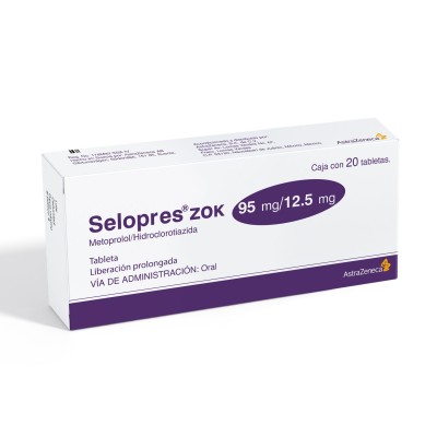 Seloken® zok 95 mg/12.5 mg Caja con 20 Tabletas Seloken® zok 95 mg/12.5 mg Caja con 20 Tabletas