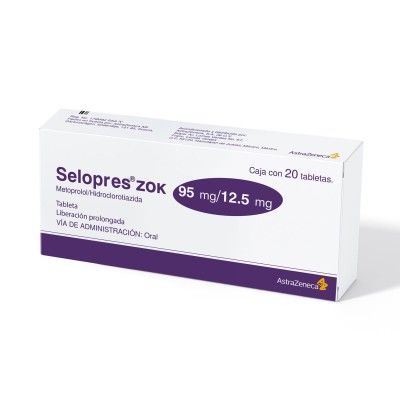 Seloken® zok 95 mg/12.5 mg Caja con 20 Tabletas Seloken® zok 95 mg/12.5 mg Caja con 20 Tabletas