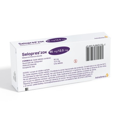 Seloken® zok 95 mg/12.5 mg Caja con 20 Tabletas Seloken® zok 95 mg/12.5 mg Caja con 20 Tabletas