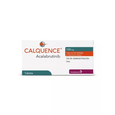 CALQUENCE® | 100 mg | Acalabrutinib | 56 Tabletas| AstraZeneca CALQUENCE® | 100 mg | Acalabrutinib | 56 Tabletas| AstraZeneca