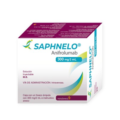 Saphnelo ® 300 mg/2 mL Caja con Frasco Ámpula Rx3 Saphnelo ® 300 mg/2 mL Caja con Frasco Ámpula Rx3
