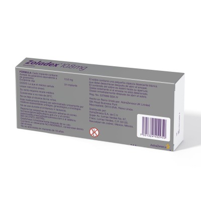 Zoladex® 10.8 mg Caja con un Implante en una Jeringa