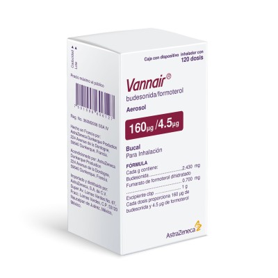 Vannair® 160 mg/4.5 mg Inhalador con 120 Dosis Vannair® 160 mg/4.5 mg Inhalador con 120 Dosis